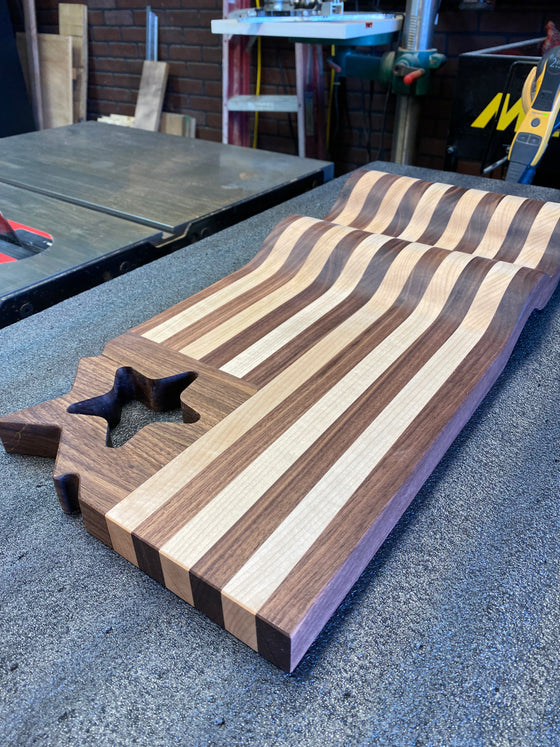 Wavy Flag Cutting Board Template