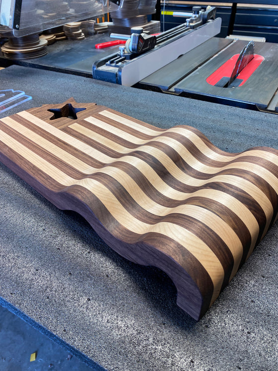 Wavy Flag Cutting Board Template