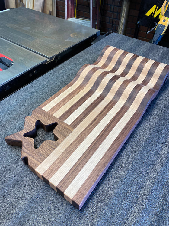 Wavy Flag Cutting Board Template